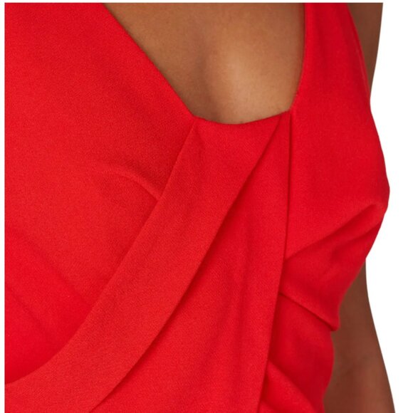 Trina Turk Hedy Jumpsuit Sleeveless V-Neck Pleated Front Straight Leg Red 8 - Picture 3 of 8